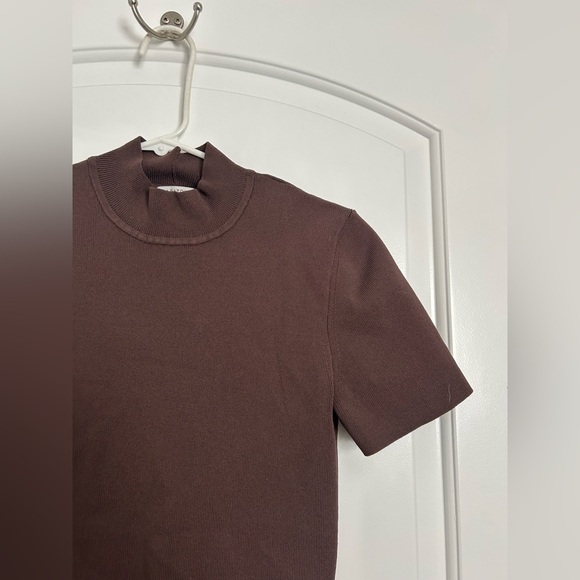 Aritzia Babaton Chocolate Brown Bodycon Mini Dress size large - Picture 8 of 10